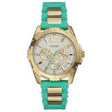 Guess Women's Green textured silicone strap Women's Watch  W0325L4 - Watches of Australia