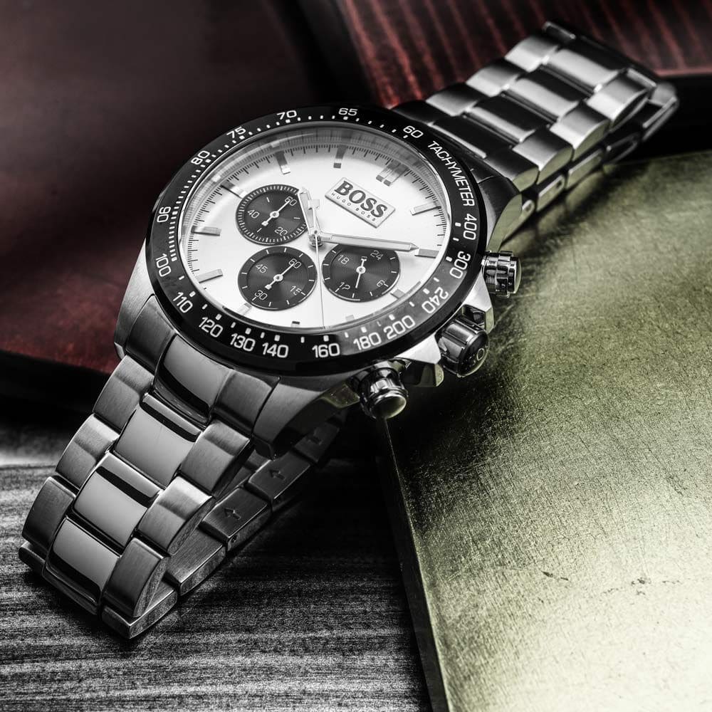 Hugo Boss Ikon Chronograph Silver Dial Silver Steel Strap Men's Watch - 1512964 1512964 - Image 5