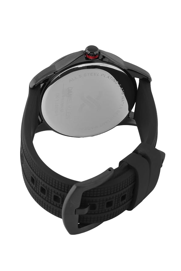 Daniel Klein Premium Three Hand Date Window Black Silicone Watch - DK.1.13910-1