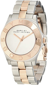 Marc By Marc Jacobs Blade Rose Gold Tone Bezel Silver Dial Two Tone Women's Watch  MBM3129 - Watches of Australia