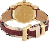Burberry Women's Red Leather and Check Fabric Women's Watch BU9111 - Watches of Australia #3
