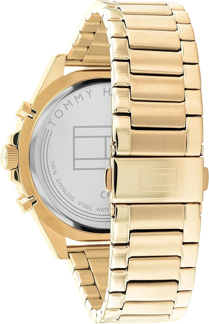 Tommy Hilfiger Larson Chronograph Black Dial Gold Men's Watch - 1791919