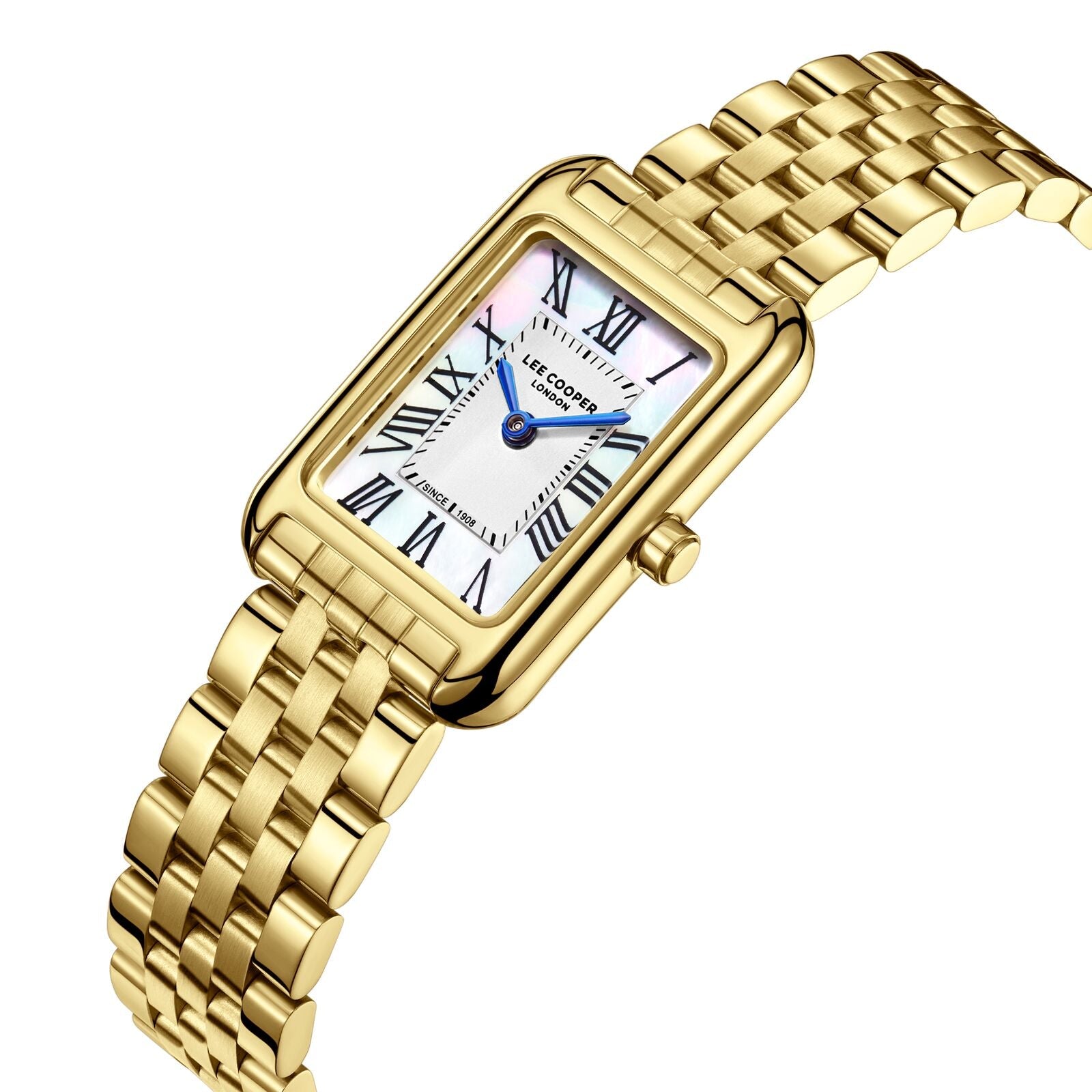 Lee Cooper Classic Square White Dial Gold Watch - LC08135.120