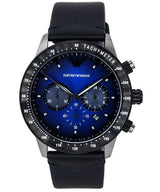 Emporio Armani Chronograph Black Leather Men's Watch AR11522 - Watches of Australia