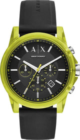 Armani Exchange Outer Banks Chronograph Black Silicone Men's Watch - AX1337