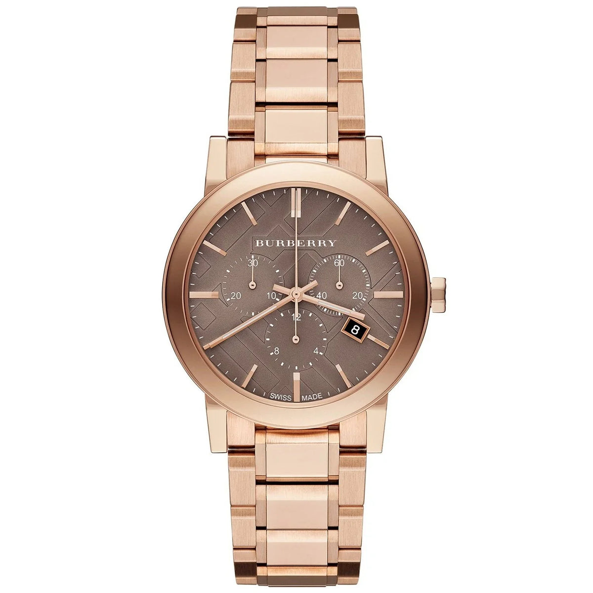 Burberry The City Polished Bezel Silver Dial Rose Gold Stainless Steel Unisex Watch BU9754