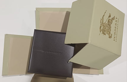 Burberry Stamped Dial Honey Check Fabric-Coated Leather Ladies Watch BU10104 (Damaged Box)