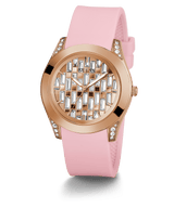 Guess Clarity Pink Tone Silicone Strap Women's Watch GW0109L2
