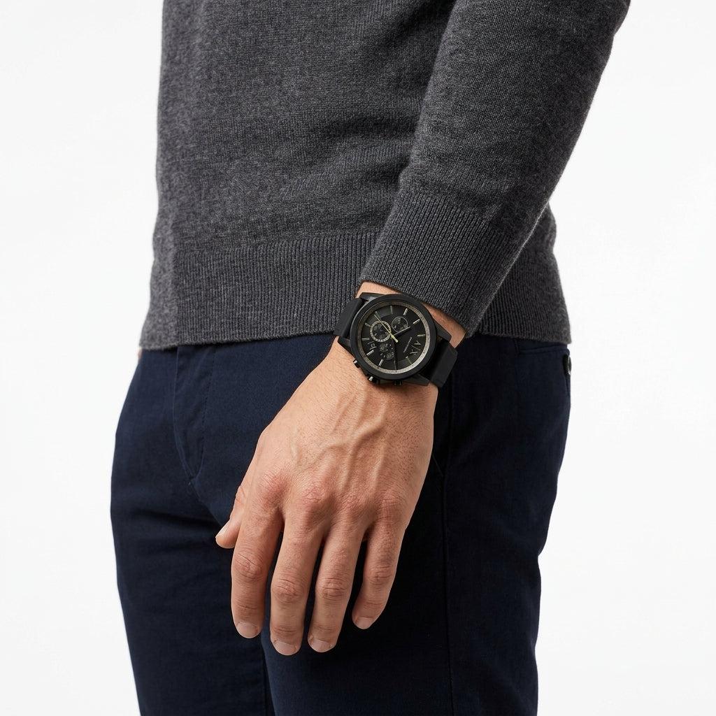 Armani Exchange Outer Banks Chronograph All Black Watch - AX1343