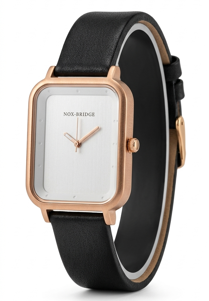 Noxbridge Tank White Dial Black Leather Band KA2002 - Image 2