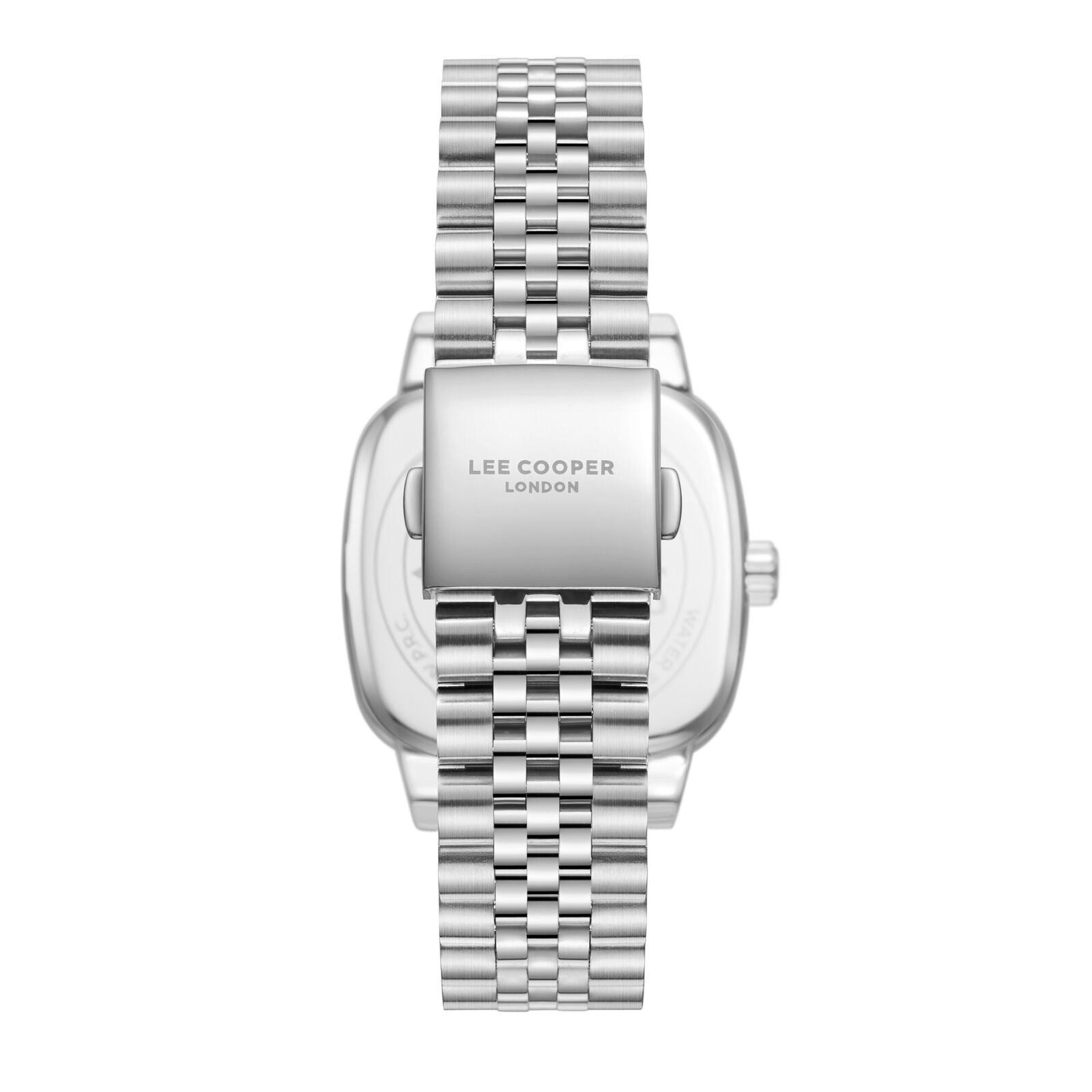 Lee Cooper Modern Square Date Window Blue Dial Silver Watch - LC08306.390