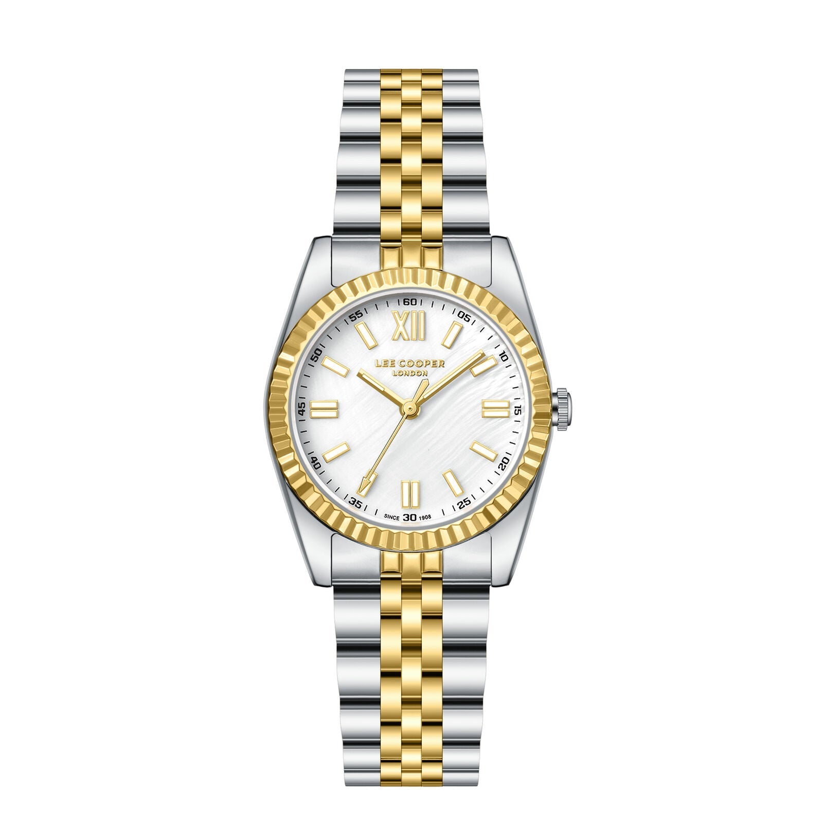 Lee Cooper Fashion White Dial Two Tone Watch - LC08303.220