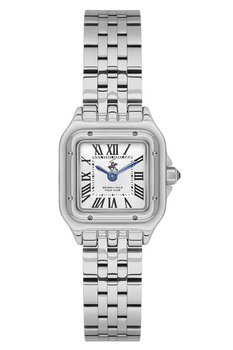 Beverly Hills Polo Club Roman Numeral Blue Steel Silver Watch BP3600C.331