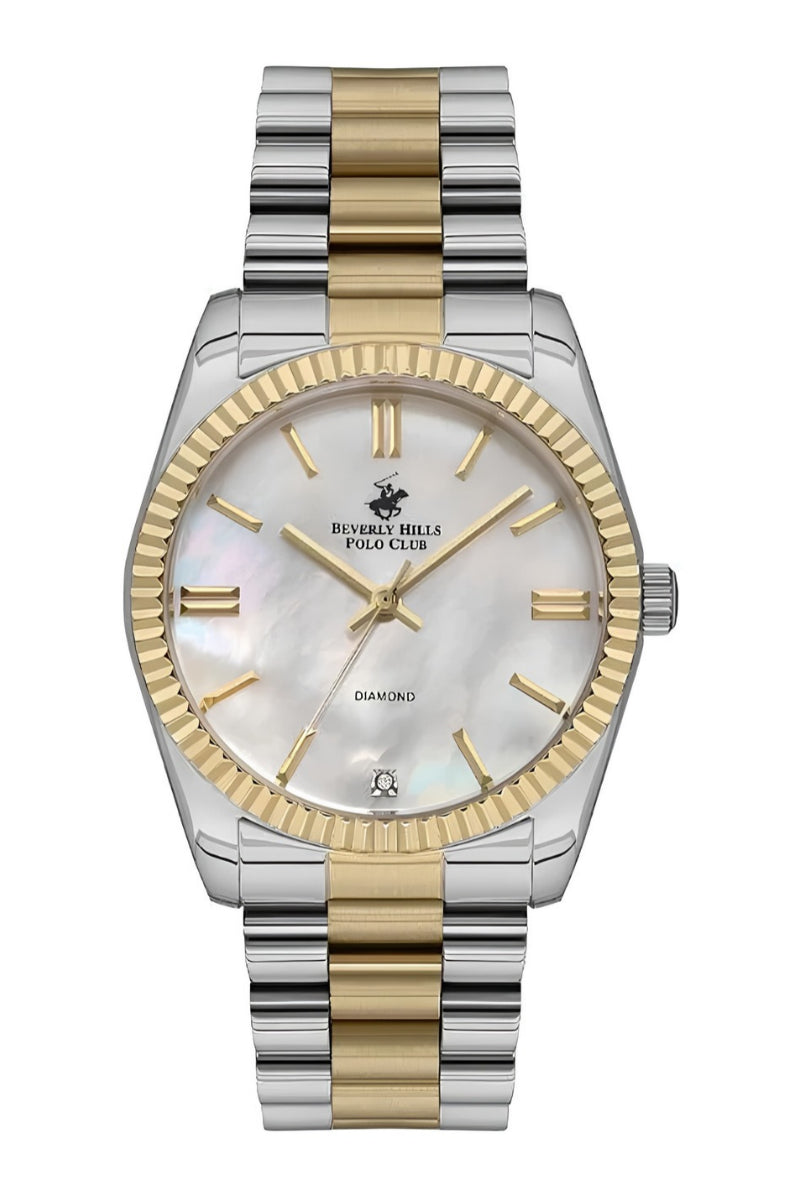 Beverly Hills Polo Club Two-Tone Mother Pearl Diamond Watch BP3172C.220