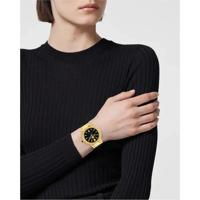 Versace Greca Logo Moonphase Gold Watch - VE7G00123