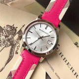 Burberry The City White Dial Haymarket Pink Leather Strap Watch for Women - BU9149 BU9149 - Image 6