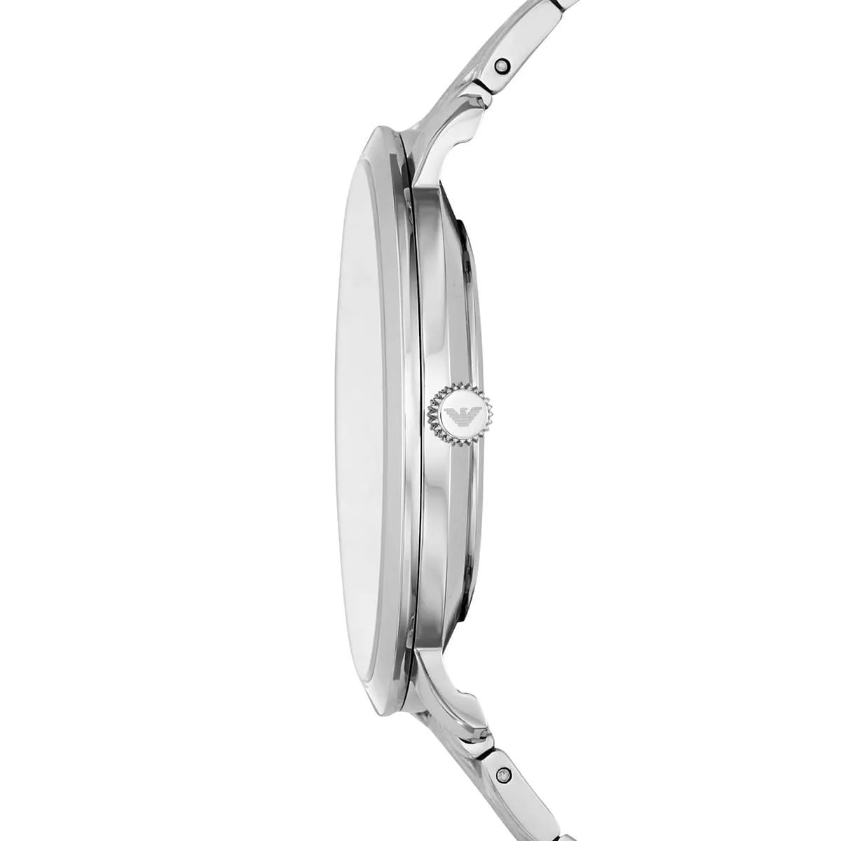 Emporio Armani AR11161 watch profile showing case thickness and crown detail