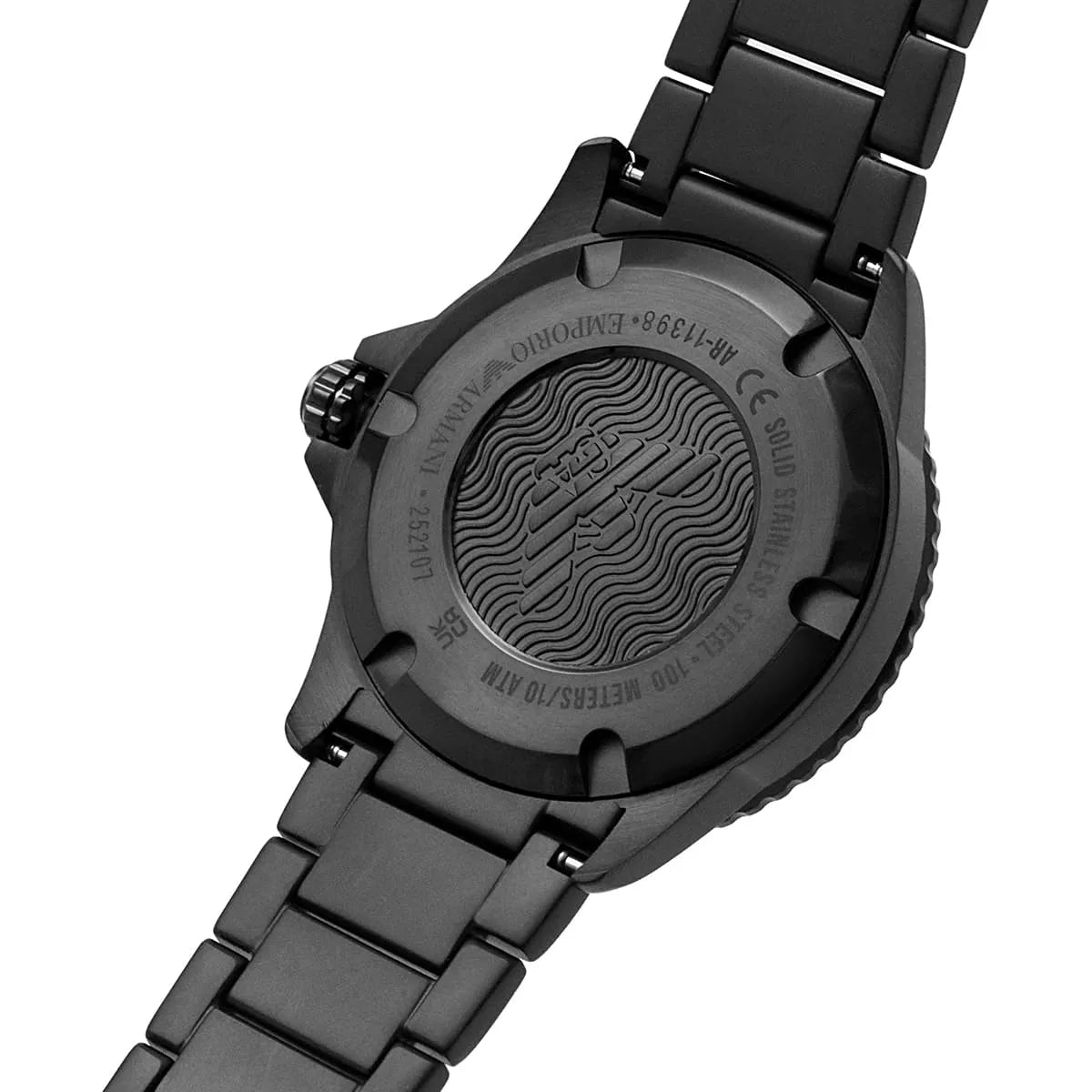 Watch Diver Diver Grey Sunray date window Dial Black PVD Men's Watch - AR11398