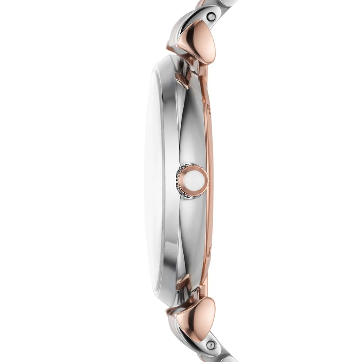Emporio Armani Gianni T-Bar Silver Sunray Crystal Dial Two-tone Women's Watch - AR11537