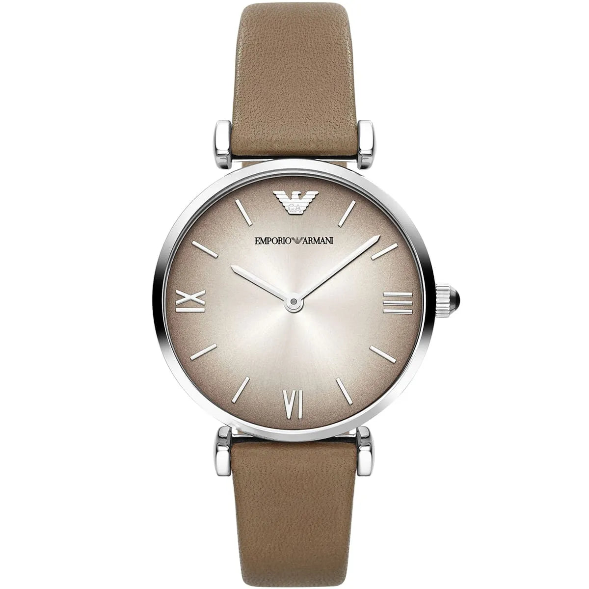 Emporio Armani Gianni T-Bar Beige Genuine Leather Women's Watch - AR1768