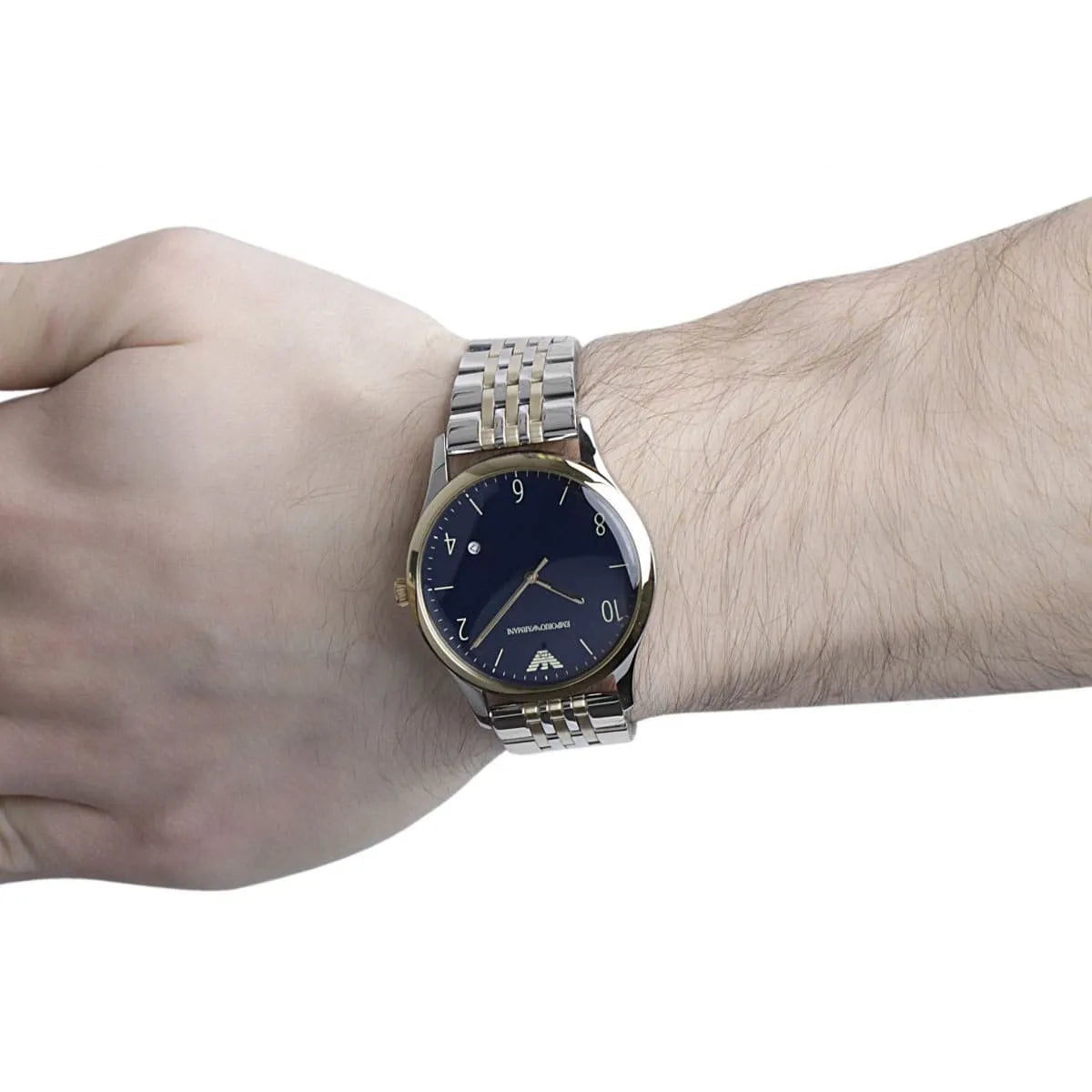 Emporio Armani Beta Large Sunray Blue Dial Two-tone Men's Watch - AR1868