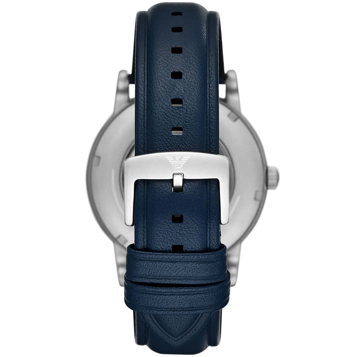 Emporio Armani Luigi Automatic Blue Sunray Skeleton Dial Blue Genuine Leather Men's Watch - AR60030