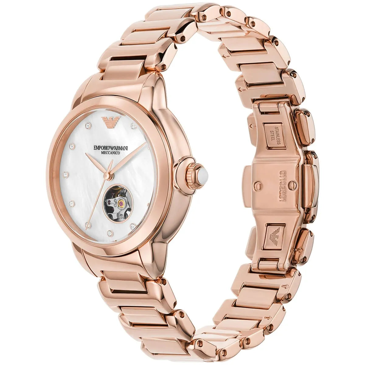 Emporio Armani Mia Open Heart Automatic Rose-gold Women's Watch - AR60072