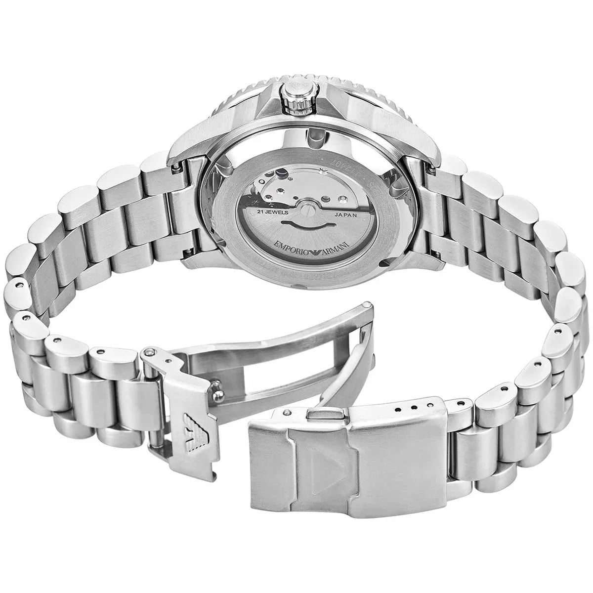 Emporio Armani Sea Explorer Automatic Green Dial Silver Men's Watch - AR60080