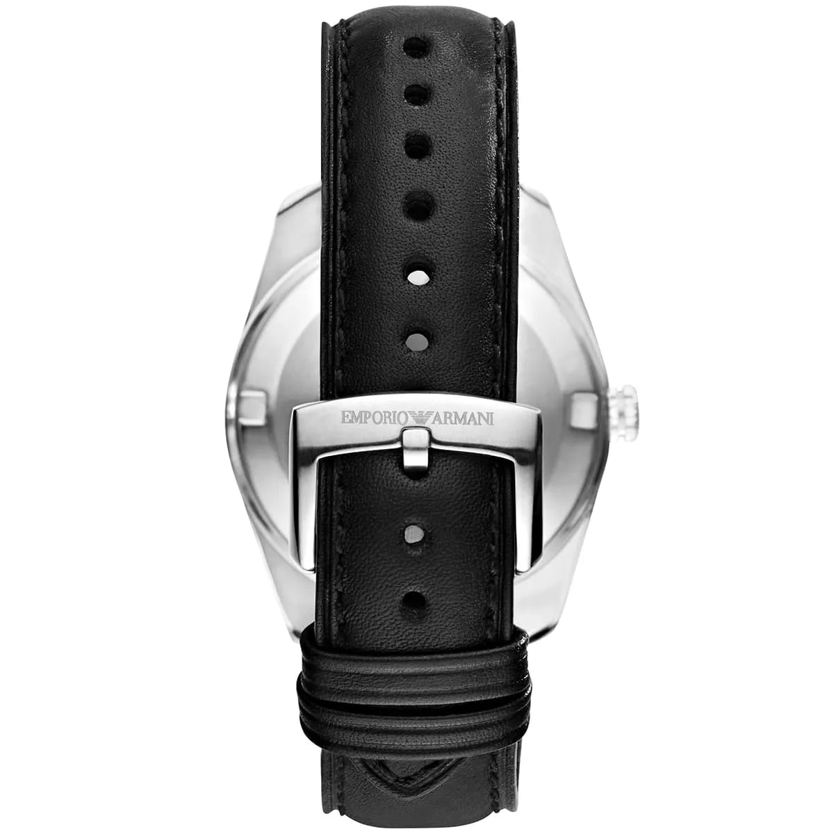 Emporio Armani Sportivo Date Window Black Genuine Leather Men's Watch - AR6015