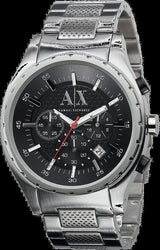 Armani Exchange Silver Chronograph Black Dial Men's Watch AX1057 - Watches of Australia
