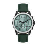 Armani Exchange Banks Chronograph Green Leather Strap Men's Watch AX1725 - Watches of Australia
