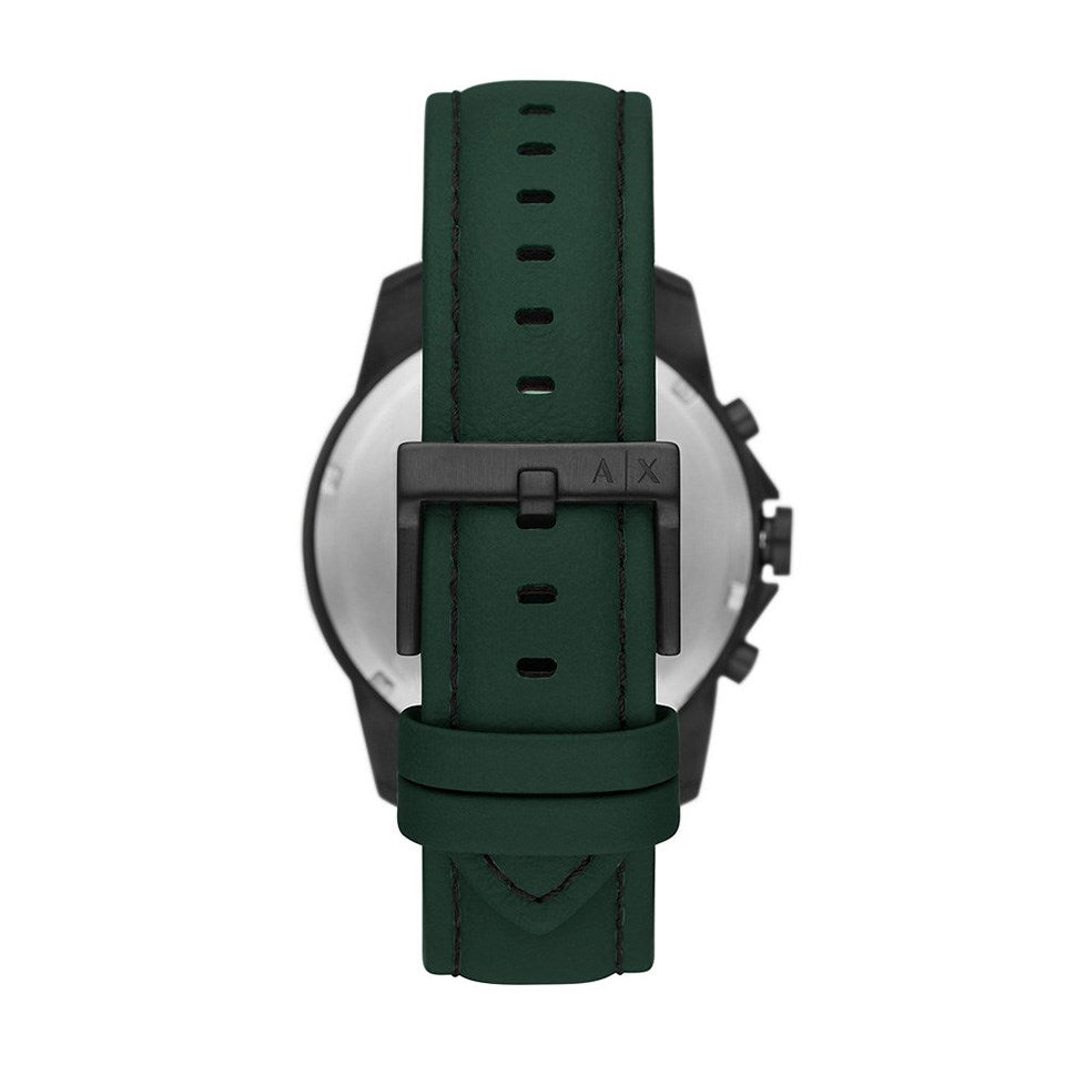 Armani Exchange Banks Chronograph Green Leather Strap Watch - AX1725