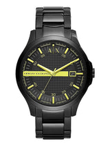 Armani Exchange Hampton Date All Black & Yellow Watch - AX2407