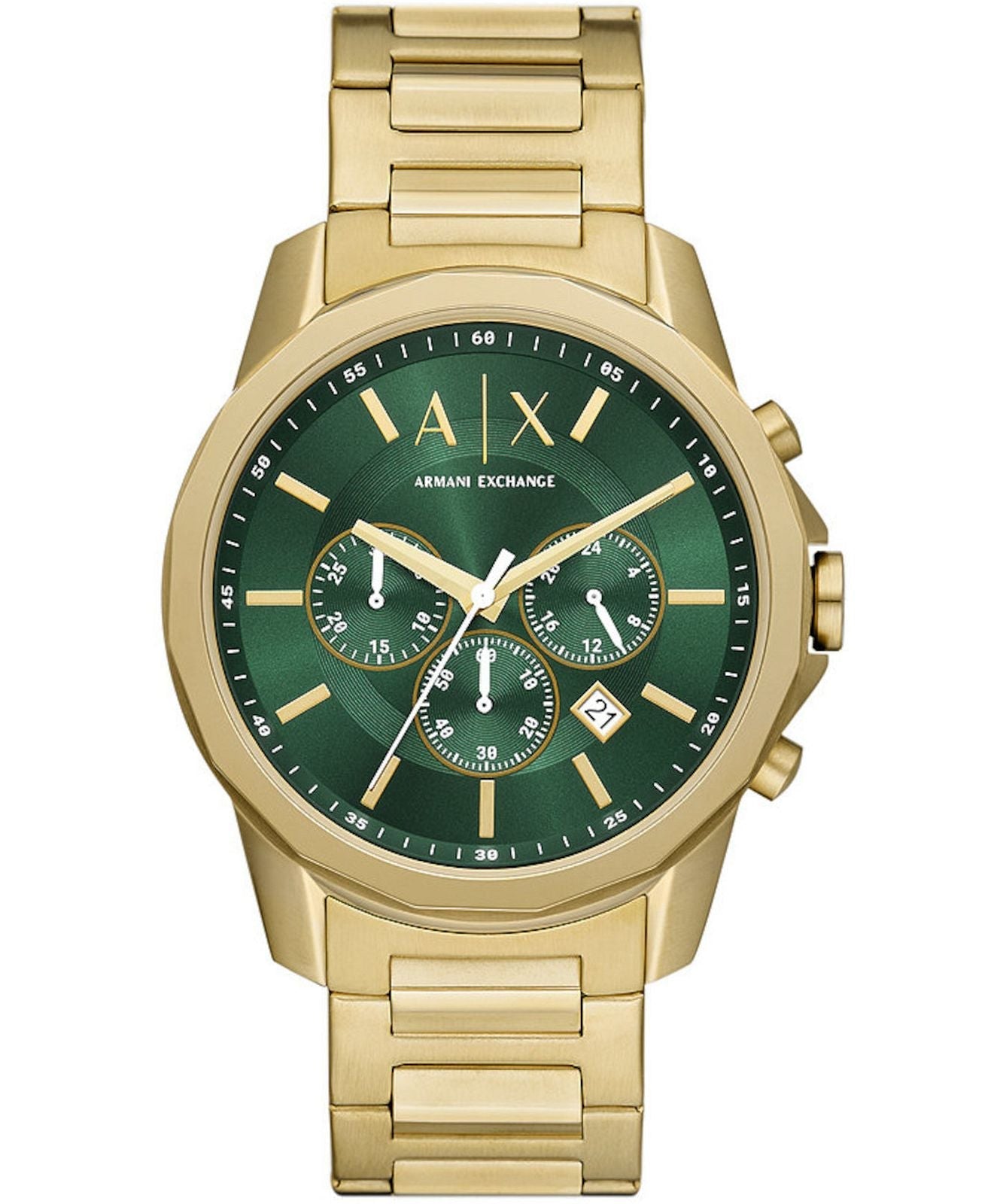 Armani Exchange Banks Chronograph Gold-Tone Green Dial Watch - AX1746