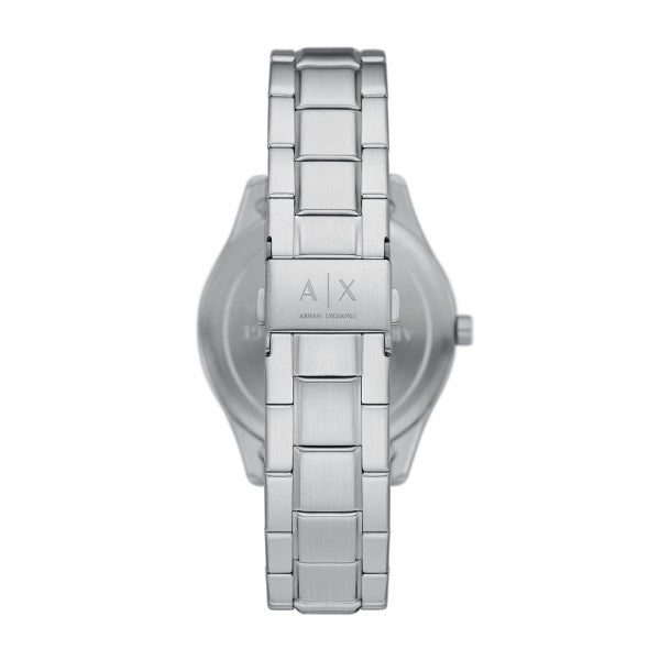 Armani Exchange Dante AX1870 caseback view showing stainless steel bracelet