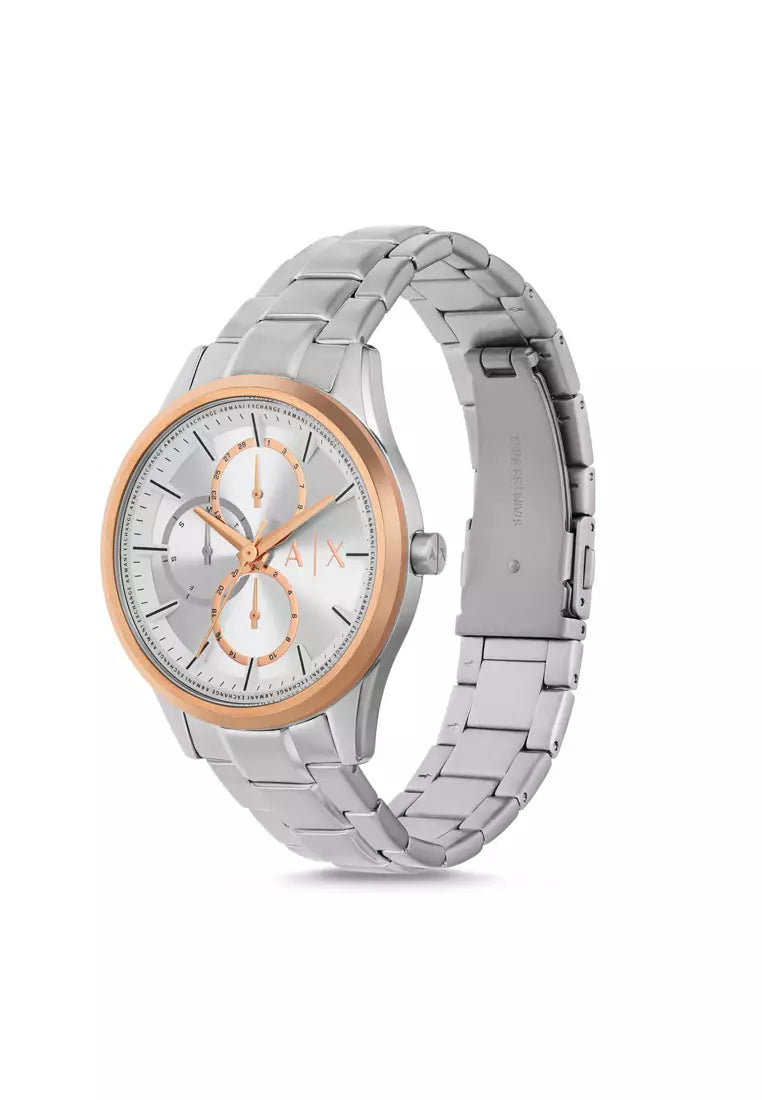 Armani Exchange Dante AX1870 multifunction chronograph watch displayed with bracelet