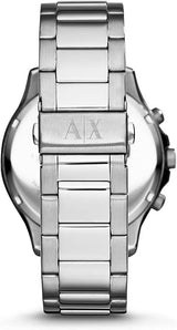 Armani Exchange Silver Chronograph Black Dial Men's Watch - AX1057