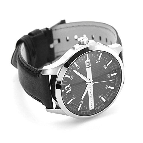 Armani Exchange Whitman Black Dial Black Leather Menβs Watch AX2101 - Watch