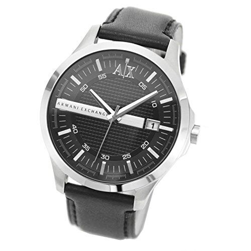 Armani Exchange Whitman Black Dial Black Leather Menβs Watch AX2101 - Watch