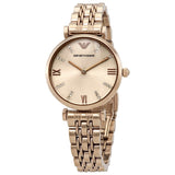 Emporio Armani Gianni T-Bar Crystal Rose Dial Ladies Watch #AR11059 - Watches of Australia