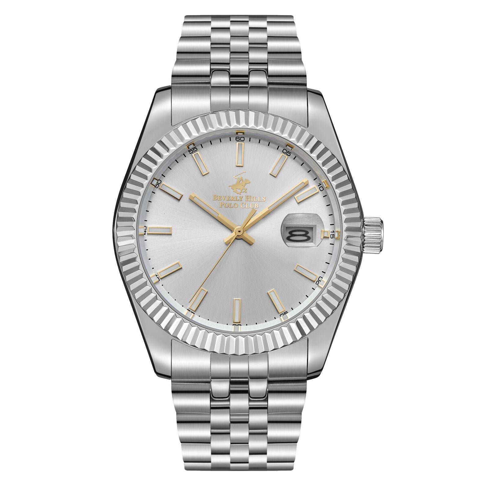 Beverly Hills Polo Club Classy All Silver Date Watch BP3018X.331