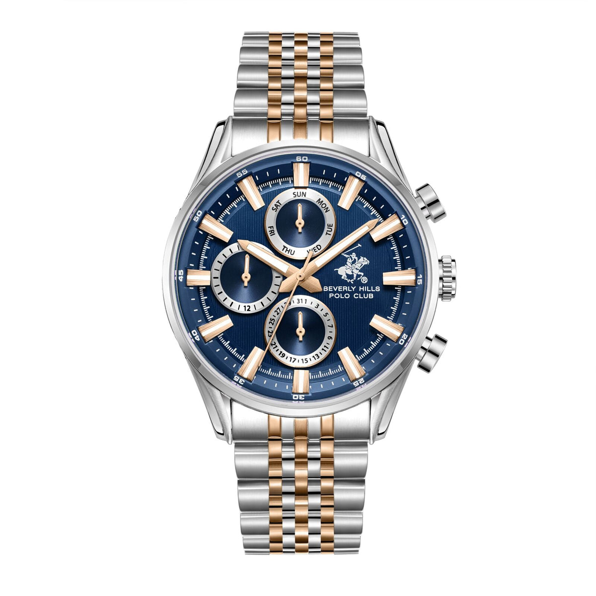 Beverly Hills Polo Club Blue Dial Two-Tone Multifunction Watch - BP3823X.590