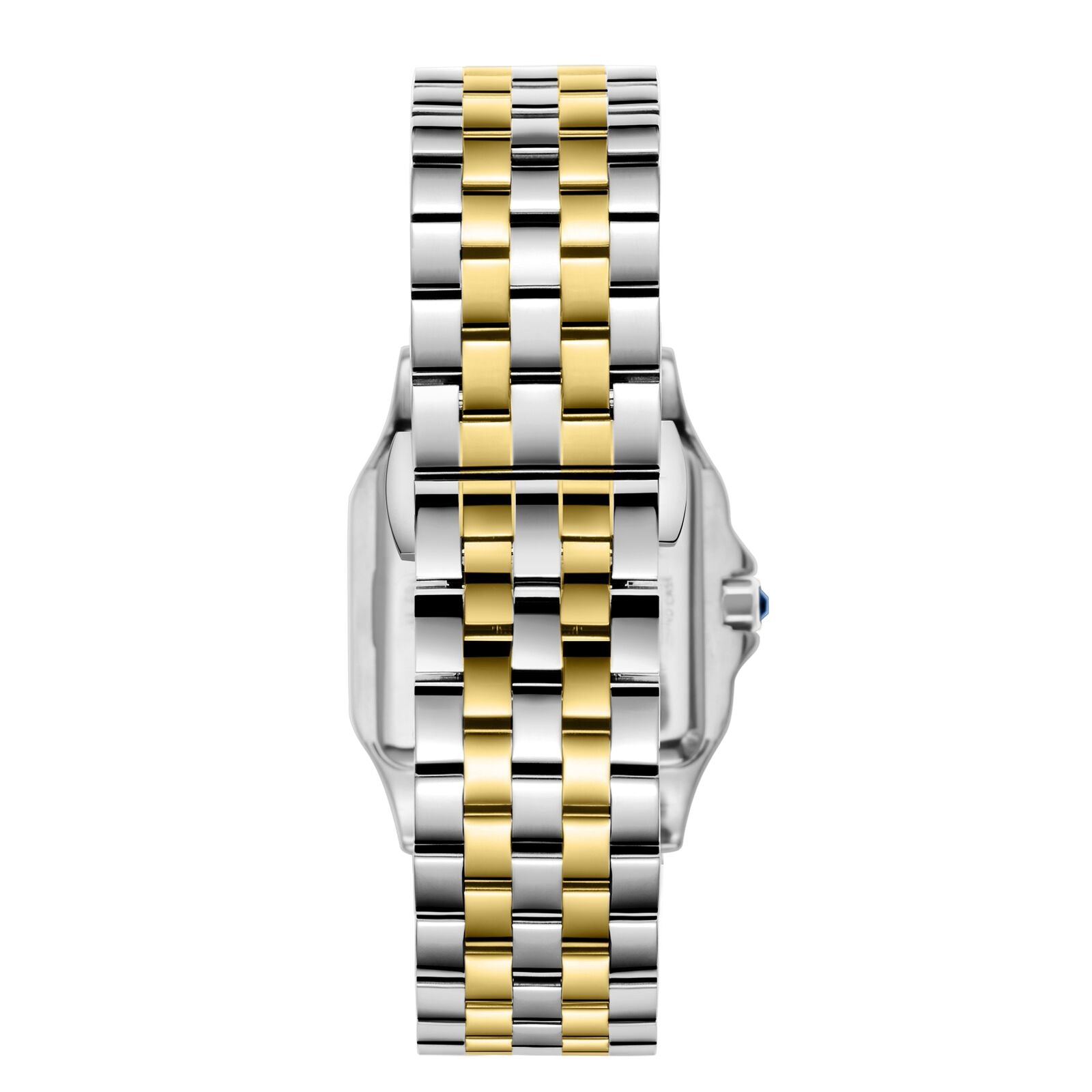 Two-tone stainless steel and gold-tone bracelet with square case watch