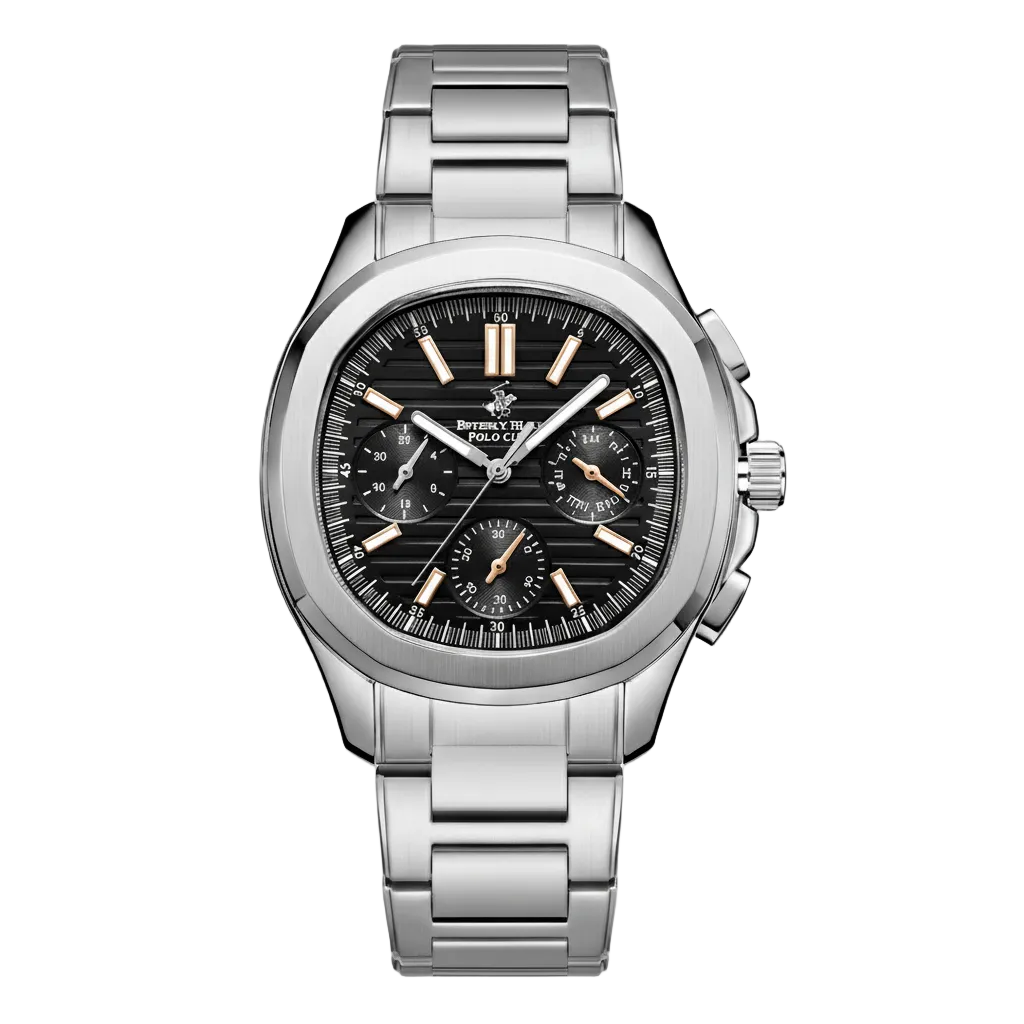 Beverly Hills Polo Club Multifunction Black Dial Silver Watch - BP3212X.392