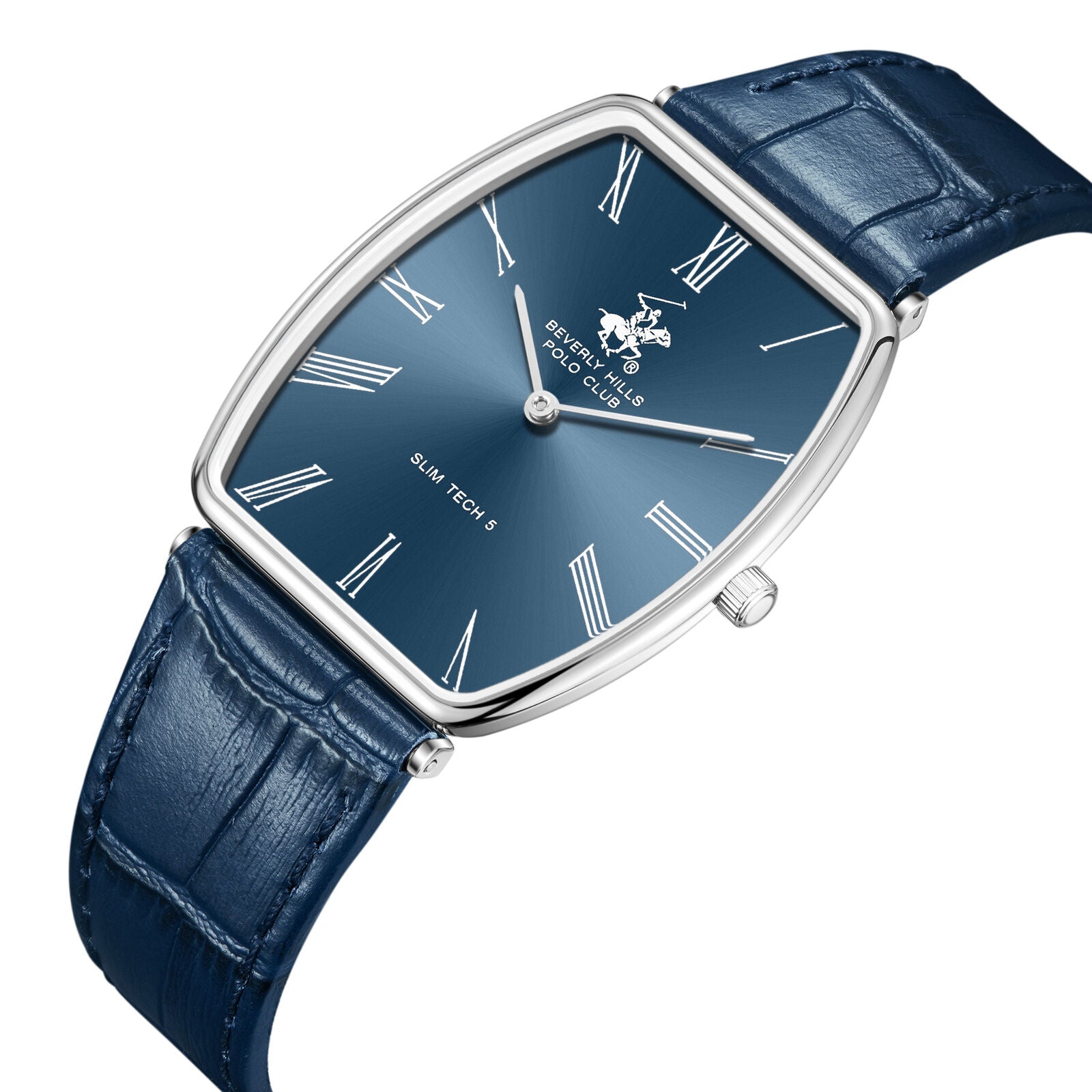 Beverly Hills Polo Club Slim Tech 5 Blue Leather Blue Dial Watch BP3863X.399