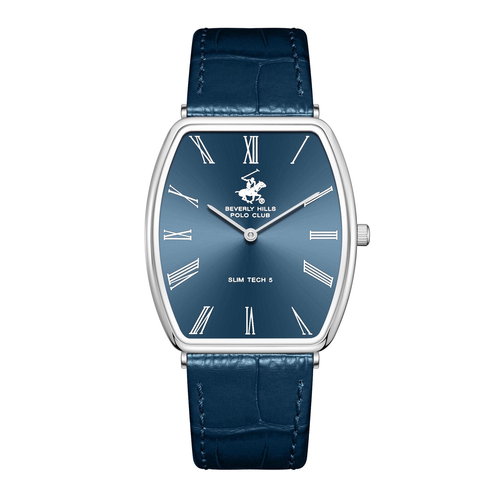 Beverly Hills Polo Club Slim Tech 5 Blue Leather Blue Dial Watch BP3863X.399