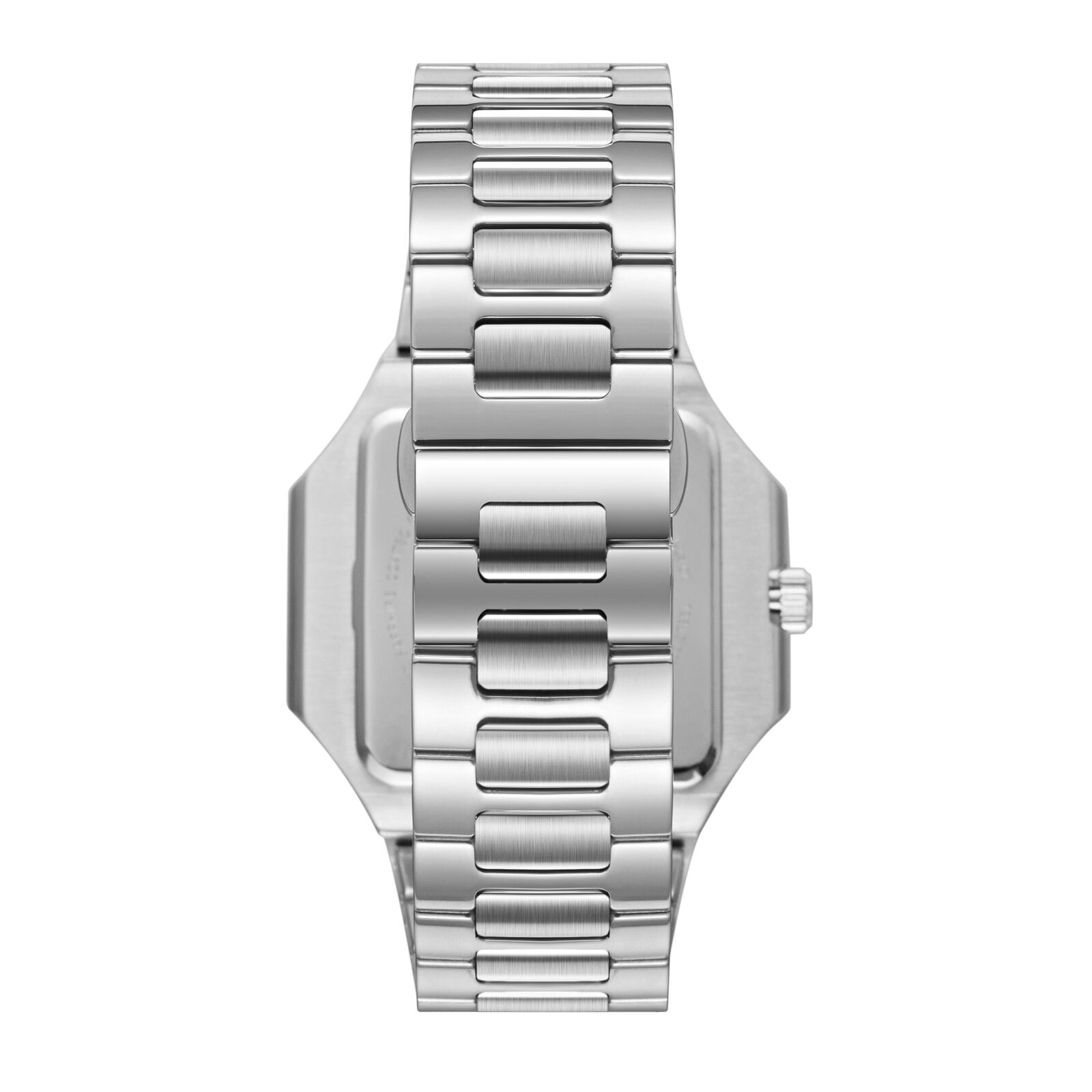 Beverly Hills Polo Club BP3845X silver steel link bracelet with polished and brushed finish
