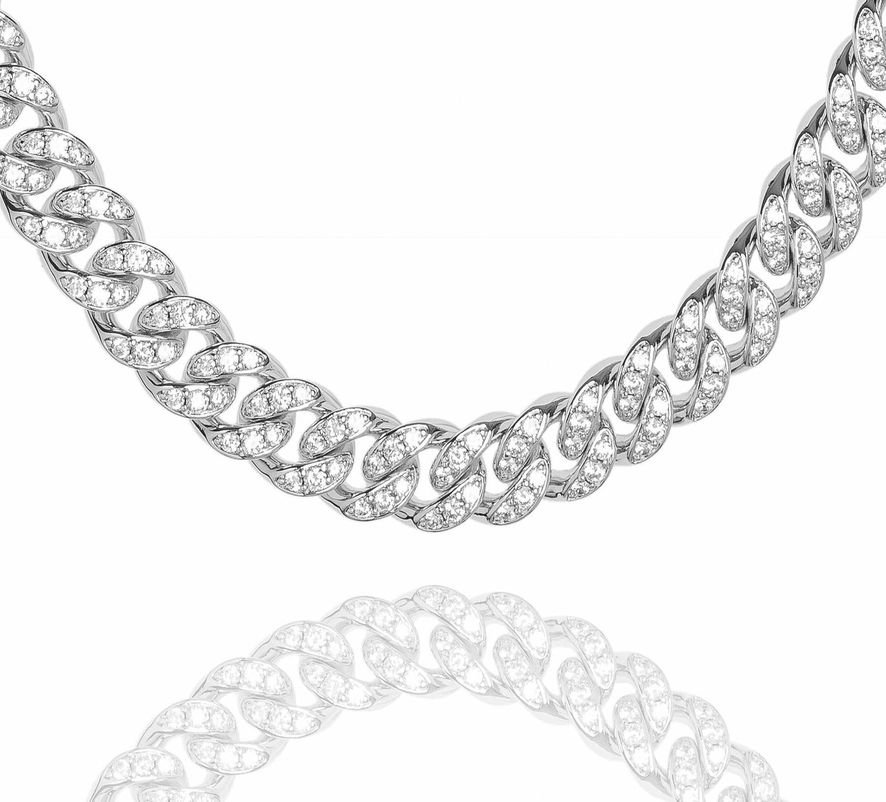Big Daddy 12MM Bling Cuban Link Silver Iced Out Chain