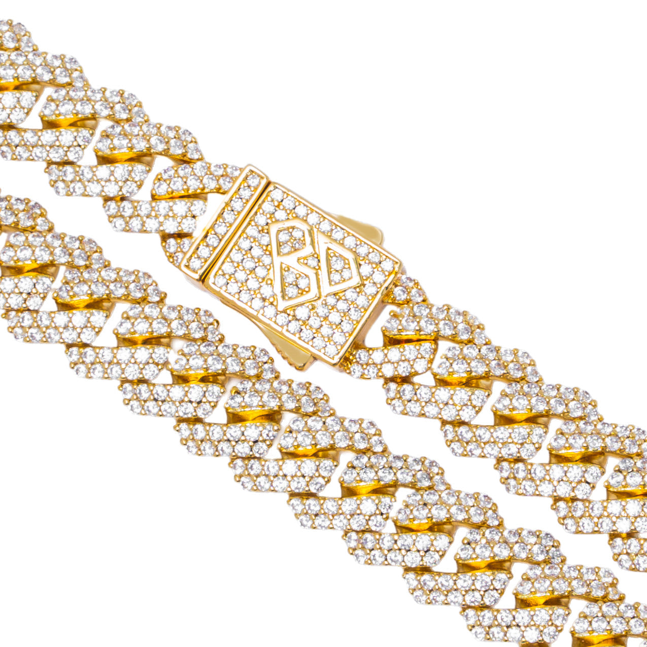 Big Daddy 12MM Cuban chain detail showing box clasp and link pattern