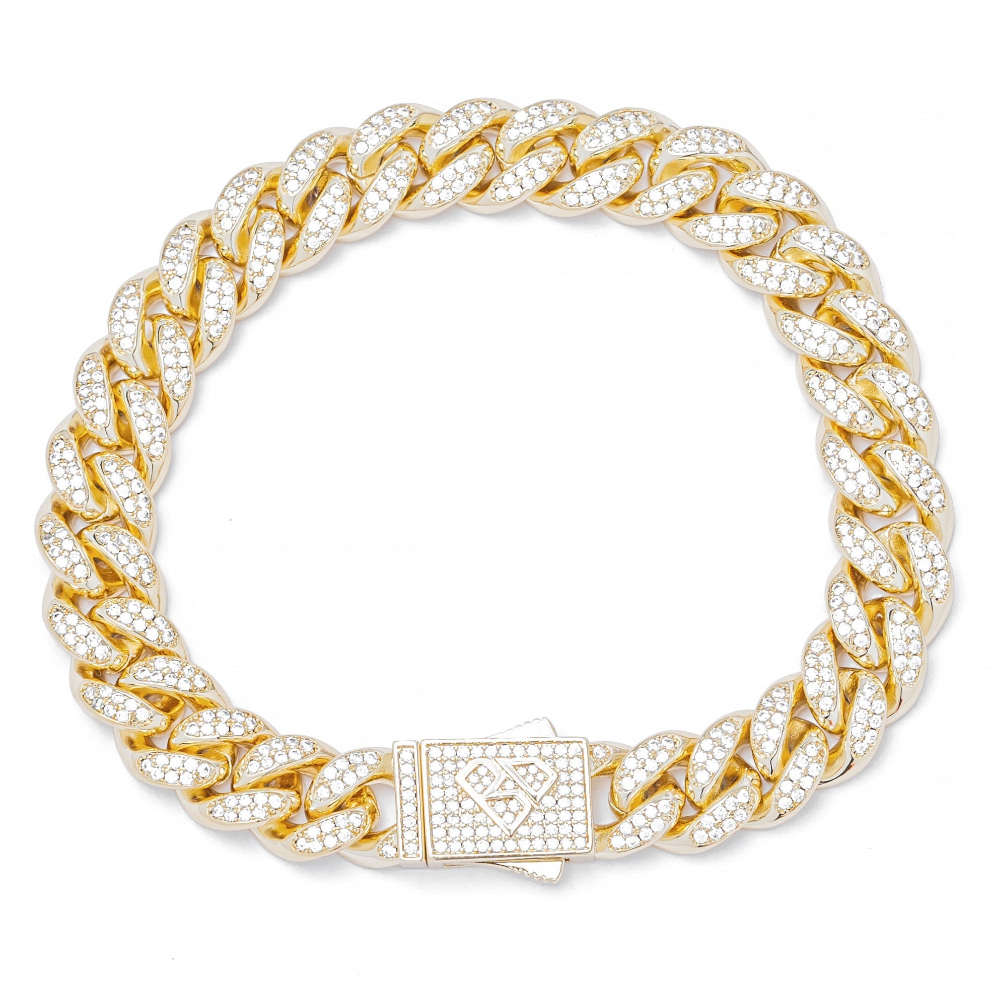 Big Daddy 12MM Gold Diamond Cuban Link Bracelet - Bracelet
